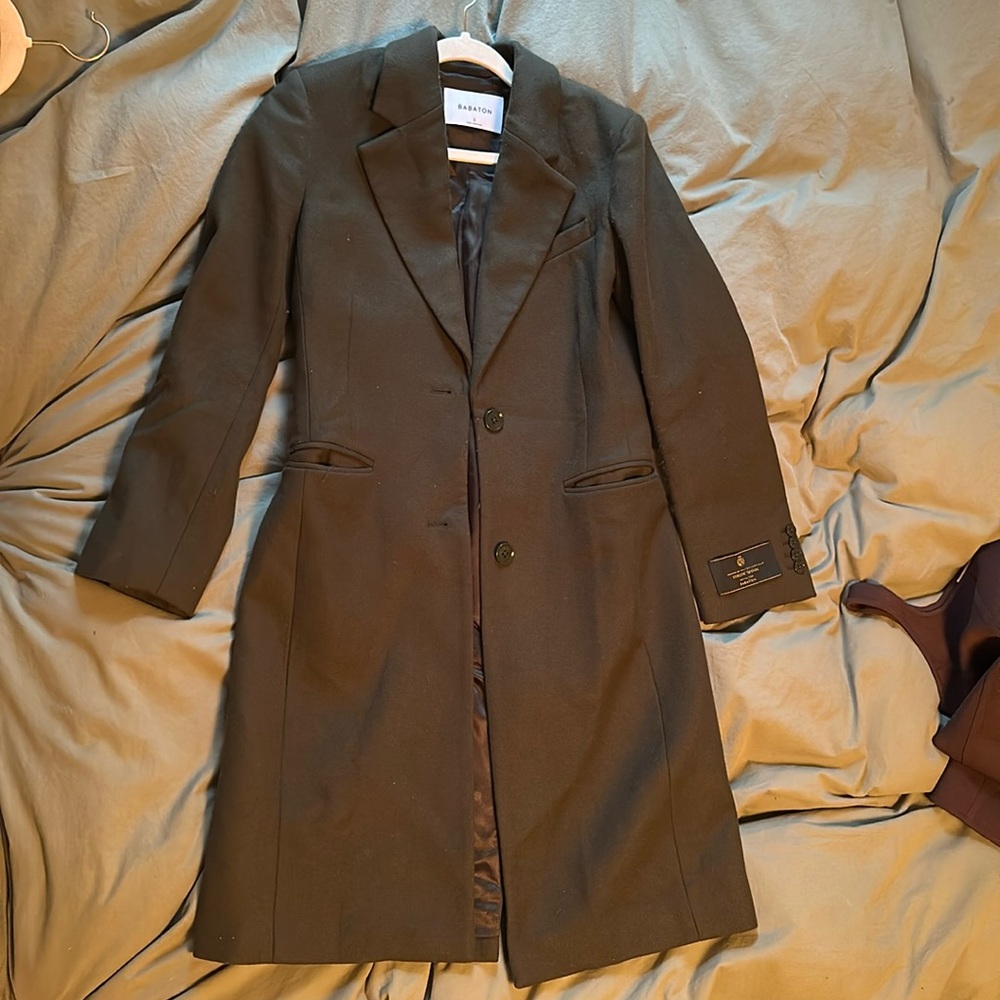 Aritzia/Babaton green wool blend coat
